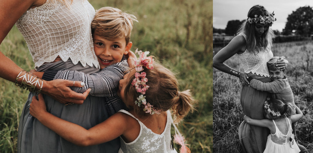 boho family photography, devon and cornwall